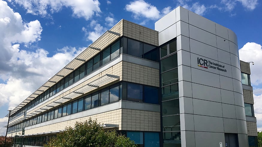 The institute of cancer research building with a mix of brick, glass and cladding